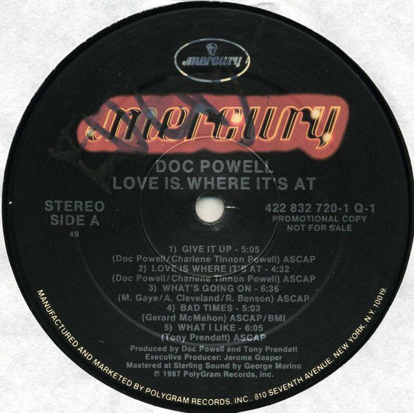 Doc Powell : Love Is Where It's At (LP, Album, Promo)