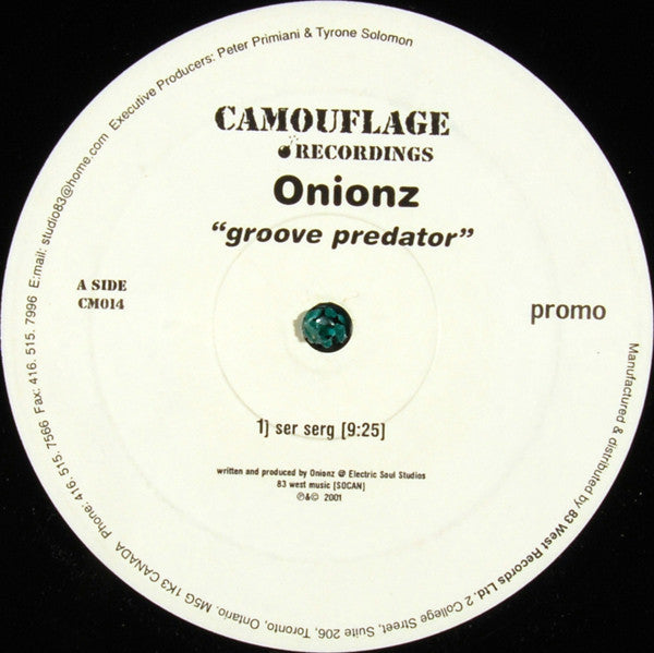 Onionz : Groove Predator (12", Promo)