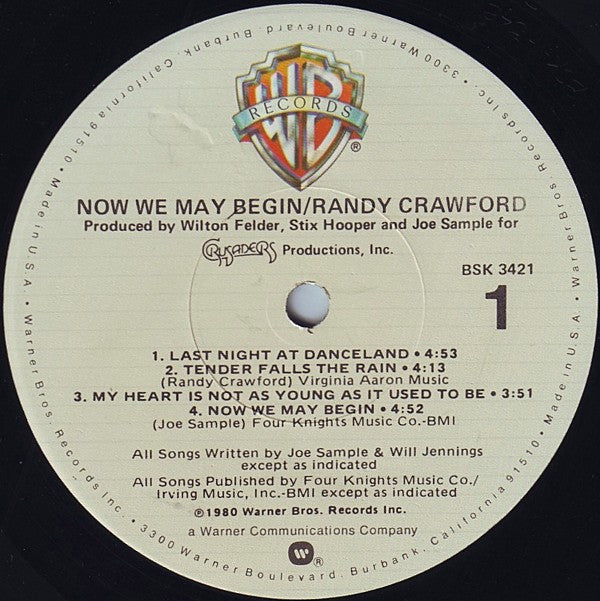 Randy Crawford : Now We May Begin (LP, Album, Los)