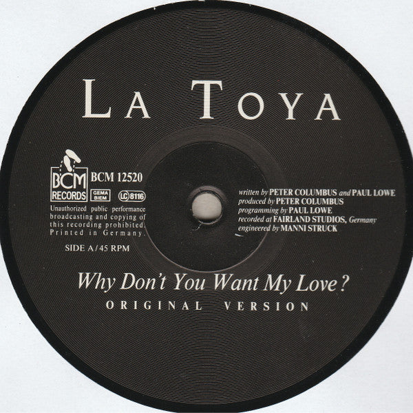 La Toya Jackson : Why Don't You Want My Love? (12")