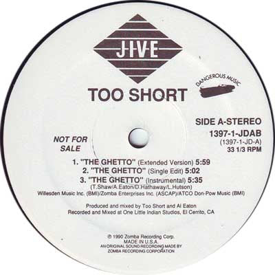 Too Short : The Ghetto (12", Promo)