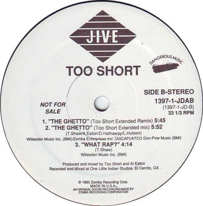 Too Short : The Ghetto (12", Promo)