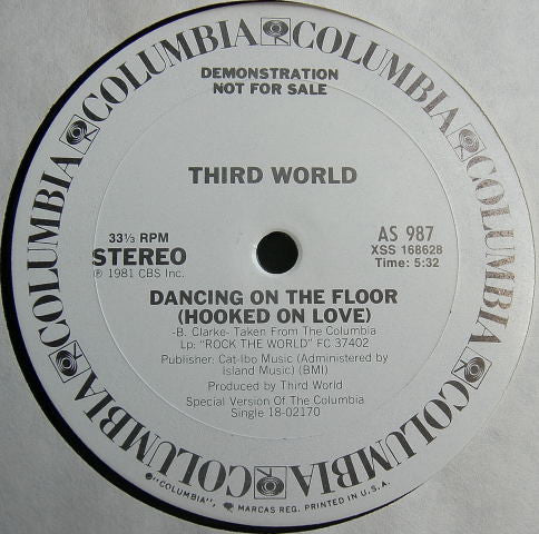 Third World : Dancing On The Floor (Hooked On Love) (12", Promo)