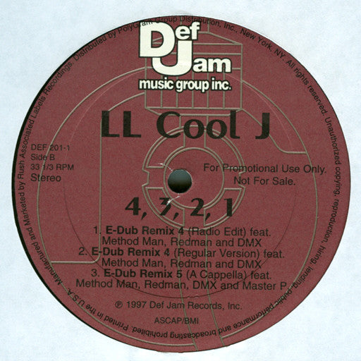 LL Cool J : 4, 3, 2, 1 (12", Single, Promo)