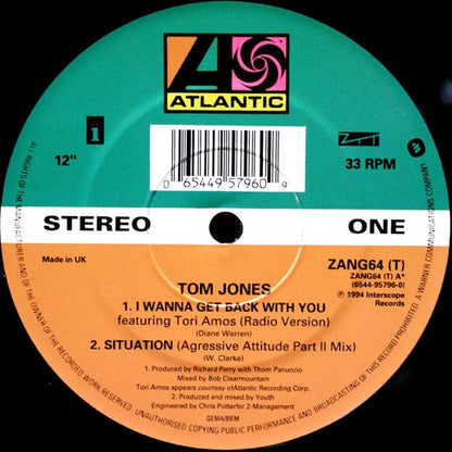 Tom Jones Featuring Tori Amos : I Wanna Get Back With You (12")