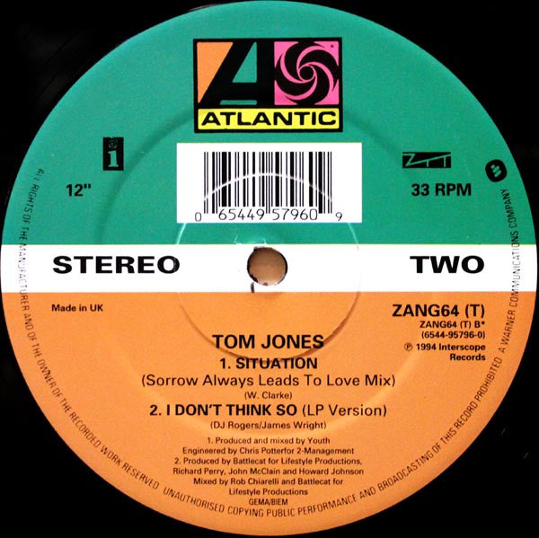 Tom Jones Featuring Tori Amos : I Wanna Get Back With You (12")