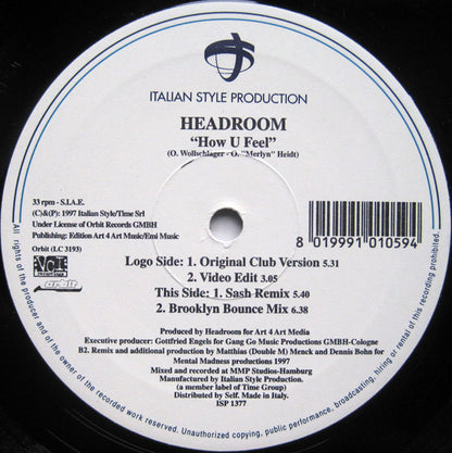 Headroom* : How U Feel (12")