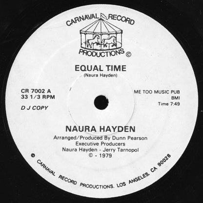 Naura Hayden : Equal Time (12", Promo)