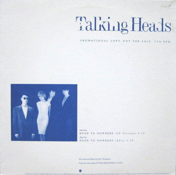 Talking Heads : Road To Nowhere (12", Promo)