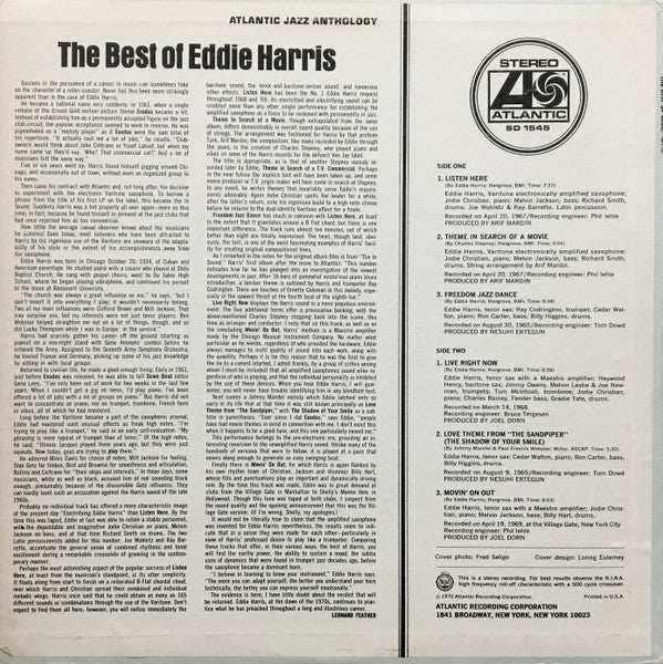 Eddie Harris : The Best Of Eddie Harris (LP, Comp, Pre)
