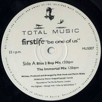 First Life : Be One Of Us (12")