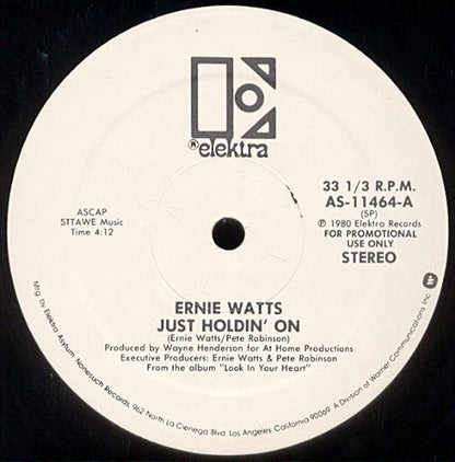Ernie Watts : Just Holdin' On (12", Mono, Promo)