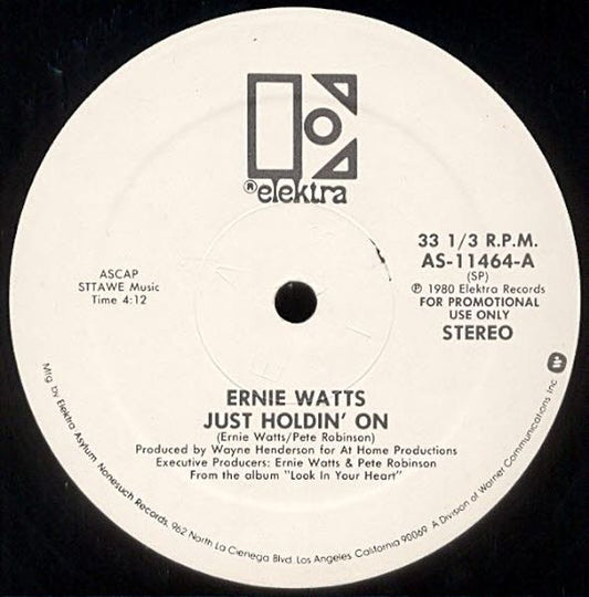 Ernie Watts : Just Holdin' On (12", Mono, Promo)