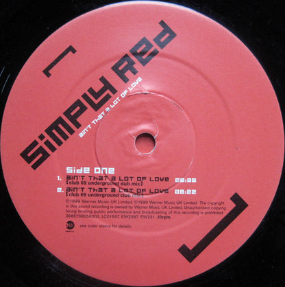 Simply Red : Ain't That A Lot Of Love (2x12")