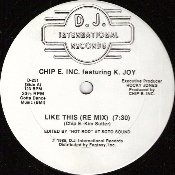 Chip E. Inc.* Featuring K. Joy : Like This (12", Bla)