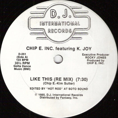 Chip E. Inc.* Featuring K. Joy : Like This (12", Bla)
