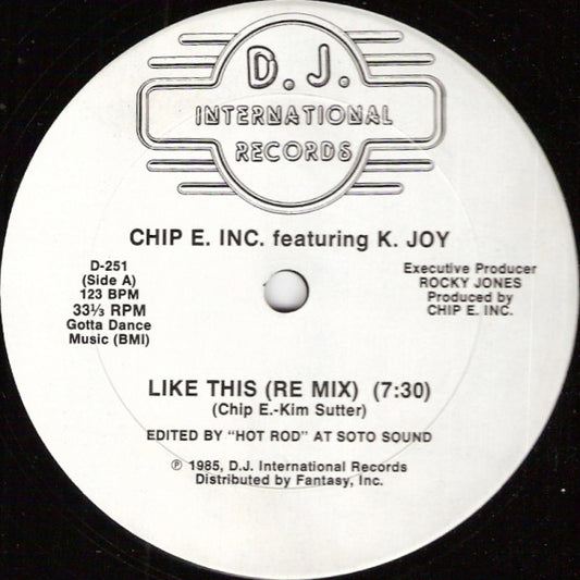 Chip E. Inc.* Featuring K. Joy : Like This (12", Bla)