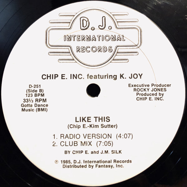 Chip E. Inc.* Featuring K. Joy : Like This (12", Bla)