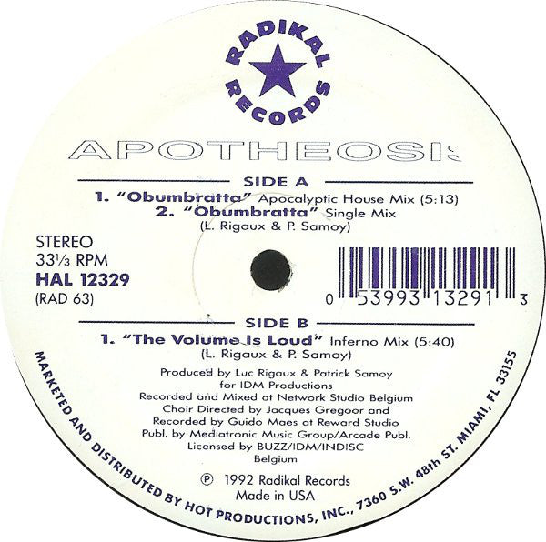 Apotheosis : Obumbratta (12")