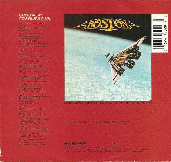 Boston : Can'tcha Say (You Believe In Me) / Still In Love (7", Single, Glo)