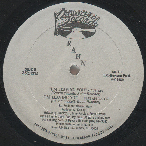 R.A.H.N.* : I'm Leaving You (12")