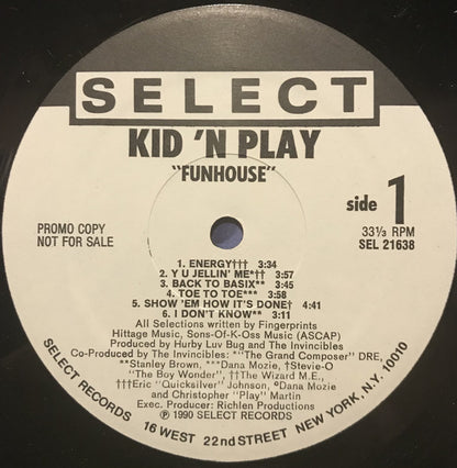 Kid 'N' Play : Kid 'N Play's Funhouse (LP, Album, Promo)