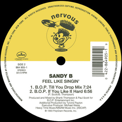Sandy B : Feel Like Singin' (12")