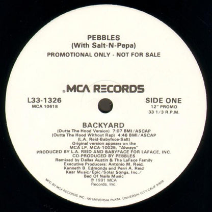 Pebbles With Salt-N-Pepa* : Backyard (12", Single, Promo)