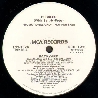 Pebbles With Salt-N-Pepa* : Backyard (12", Single, Promo)