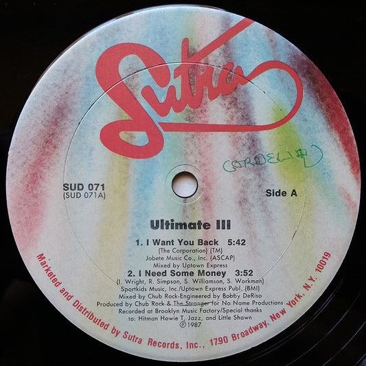 Ultimate III* : I Want You Back (12")