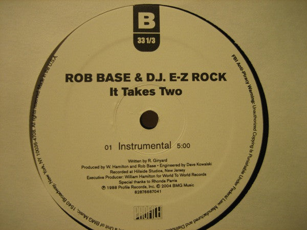Rob Base & D.J. E-Z Rock* : It Takes Two (12", RE)