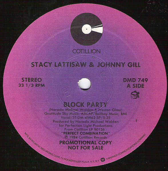 Stacy Lattisaw & Johnny Gill : Block Party (12", Maxi, Promo)