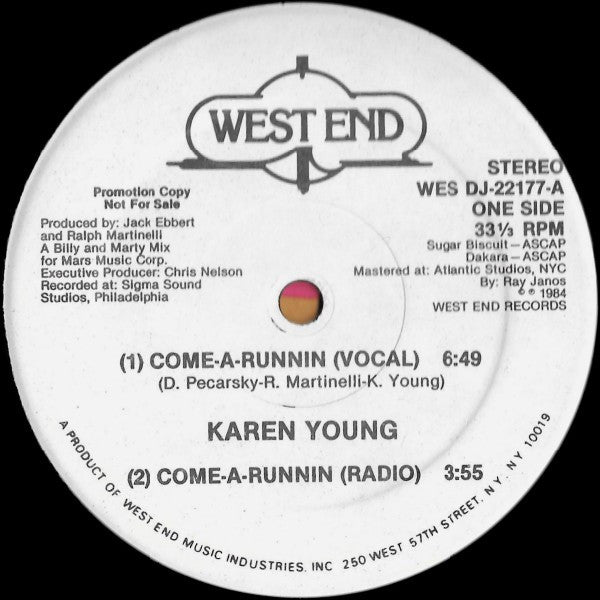 Karen Young : Come-A-Runnin (12", Promo)