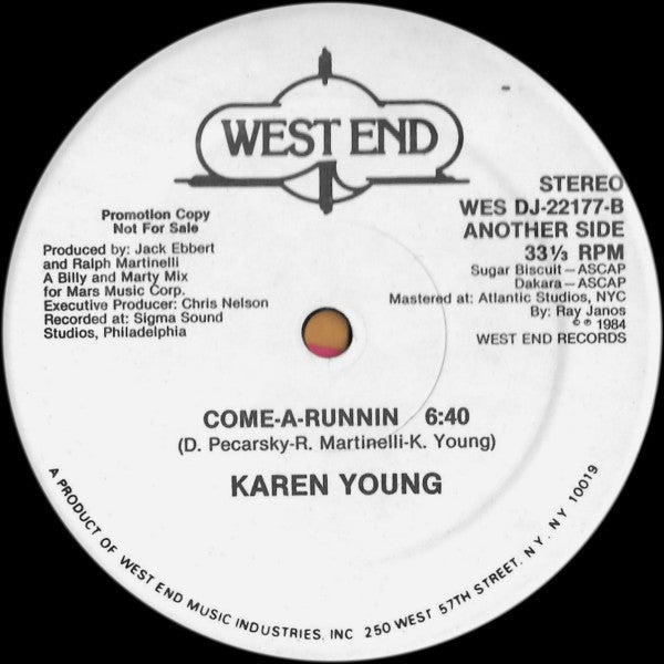 Karen Young : Come-A-Runnin (12", Promo)