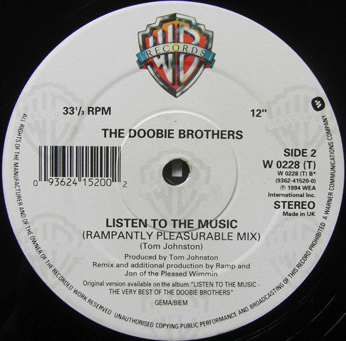 The Doobie Brothers : Listen To The Music (12", Single)
