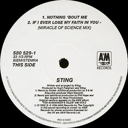 Sting : Nothing 'Bout Me (12", Single)