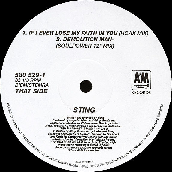 Sting : Nothing 'Bout Me (12", Single)