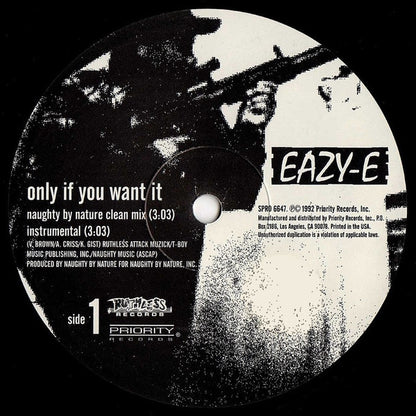 Eazy-E : Only If You Want It/Neighborhood Sniper (12", Promo)