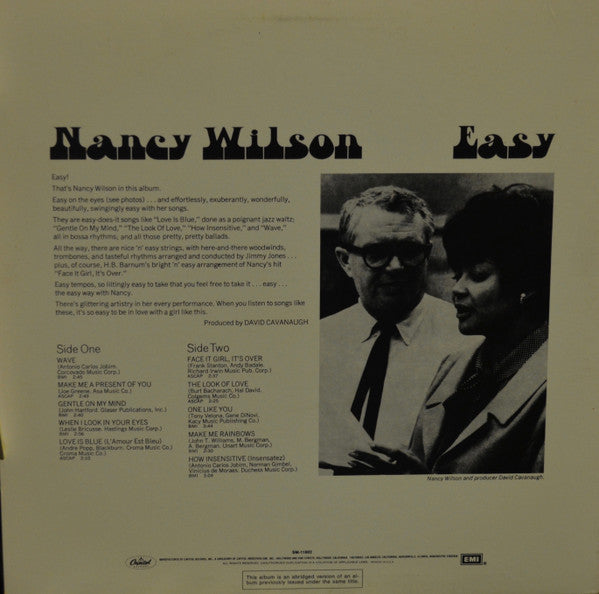 Nancy Wilson : Easy (LP, Album, RE)