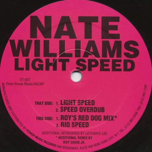 Nate Williams : Light Speed (12")