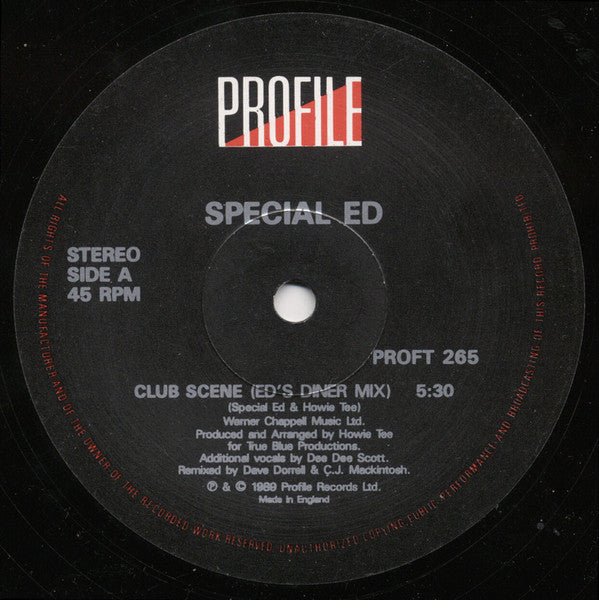 Special Ed : Club Scene (12", Single)