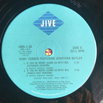 Ruby Turner With Jonathan Butler : If You're Ready (Come Go With Me) (12")