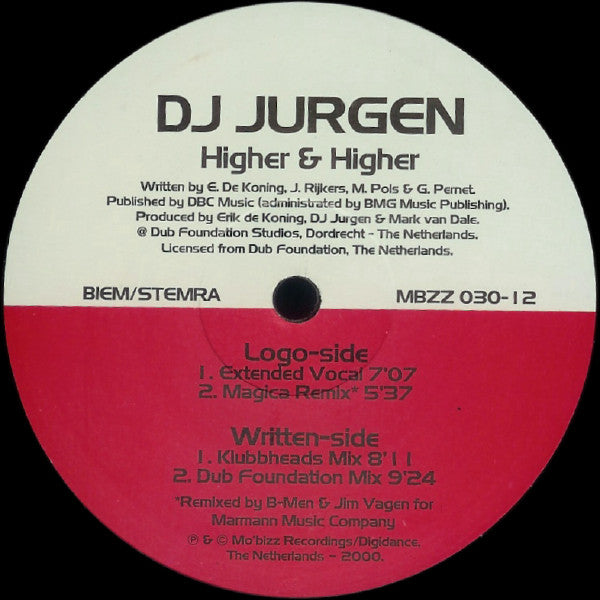 DJ Jurgen : Higher & Higher (12")