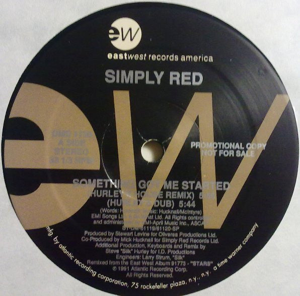 Simply Red : Something Got Me Started (12", Promo)