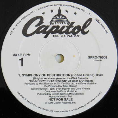 Megadeth : Symphony... (12", Single, Promo)