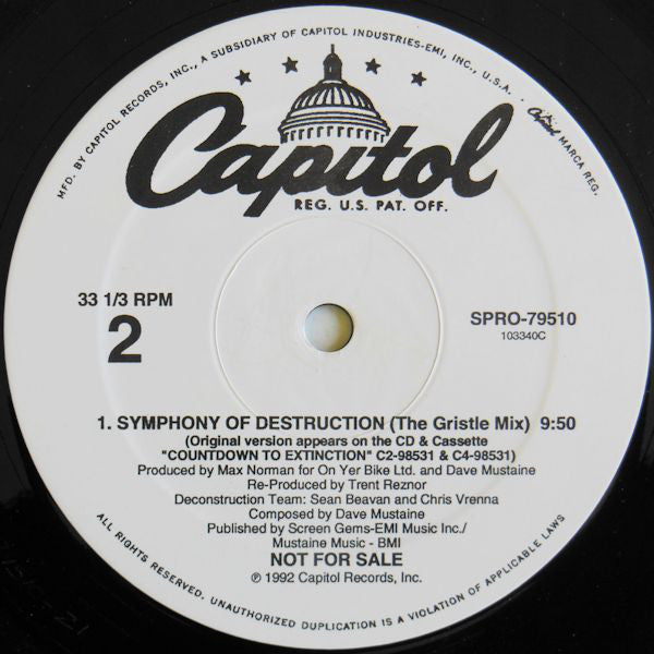 Megadeth : Symphony... (12", Single, Promo)