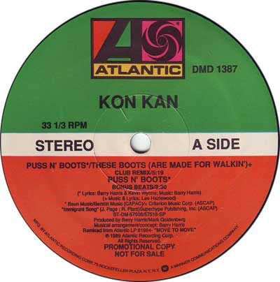 Kon Kan : Puss N’ Boots / These Boots (Are Made For Walkin’) (12", Promo)