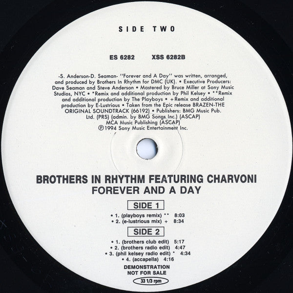 Brothers In Rhythm Featuring Charvoni : Forever And A Day (2x12", Promo)