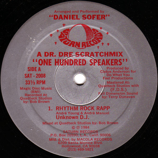 Daniel Sofer : One Hundred Speakers (12")