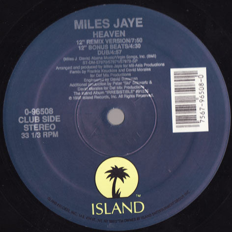 Miles Jaye : Heaven (12")